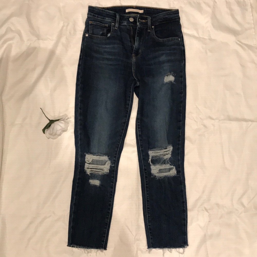 Levi’s 721 High Rise Skinny Distressed Jeans